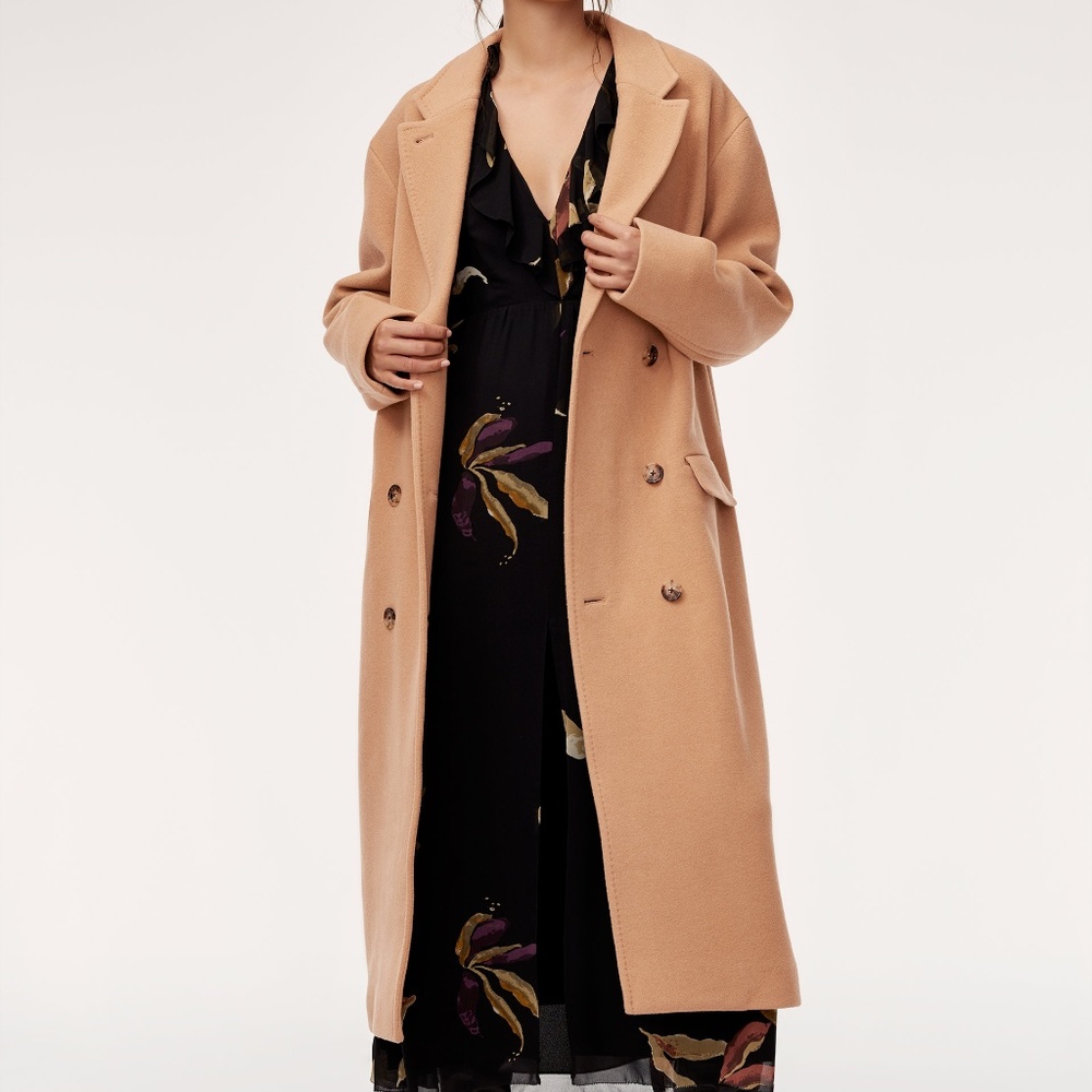 Aritzia Wool Cocoon Elena Coat- Camel/Tan